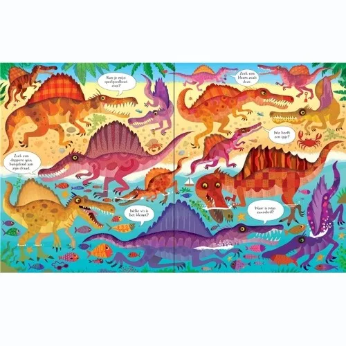 Uitgeverij Usborne Zoekboek En Puzzel 100st - Dinosaurussen 4 Uitgeverij Usborne Zoekboek En Puzzel 100st - Dinosaurussen - Afbeelding 2