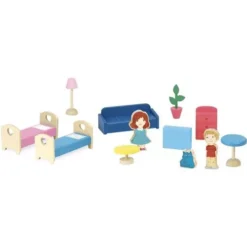 Vilac Houten Poppenhuis Met Meubels -Kinderspeelgoed vilac houten poppenhuis met inrichting