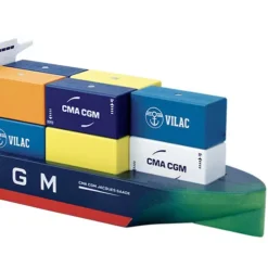 Vilac Vrachtschip Met 18 Containers - Jacques Saadé -Kinderspeelgoed vilac vrachtschip met 18 containers jacques saad 1