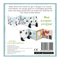 Wee Gallery Stoffen Knisperboekje - Panda -Kinderspeelgoed wee gallery stoffen knisperboekje panda1