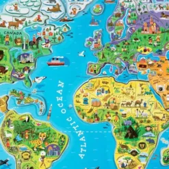Janod Magneetpuzzel Wereldkaart (92st) 9 Janod Magneetpuzzel Wereldkaart (92st) -Kinderspeelgoed wereldkaart janod 5504