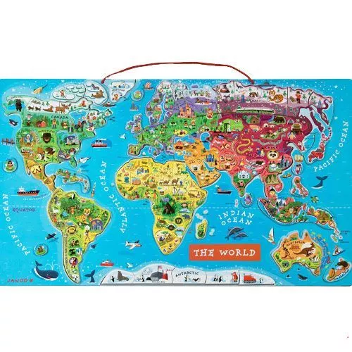Janod Magneetpuzzel Wereldkaart (92st) 3 Janod Magneetpuzzel Wereldkaart (92st)