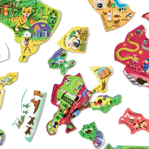 Janod Magneetpuzzel Wereldkaart (92st) 6 Janod Magneetpuzzel Wereldkaart (92st) - Afbeelding 4